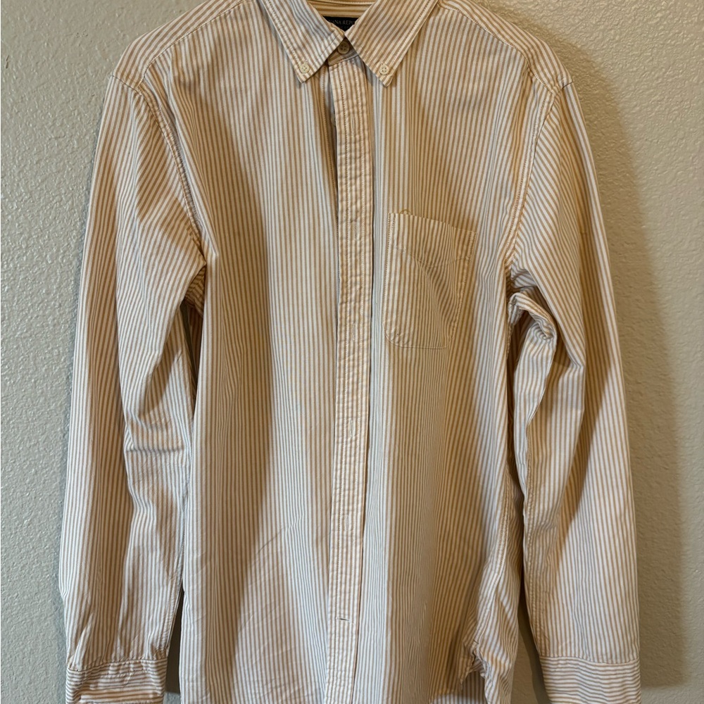 Banana Republic Beige and White Striped Shirt